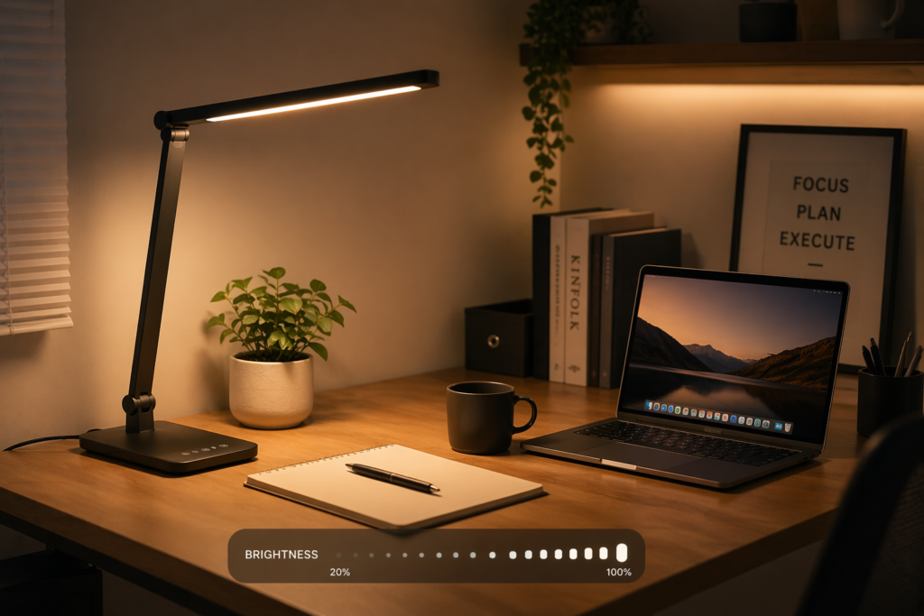  desk lamp brightness level for eye comfort