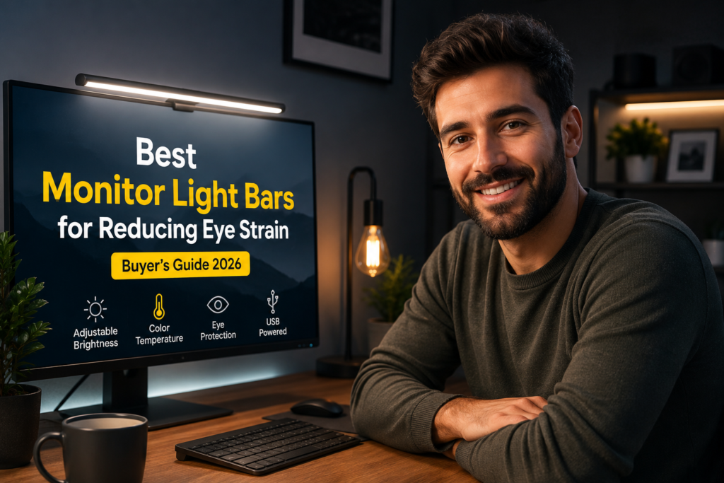 Best monitor light bars for reducing eye strain in a modern workspace