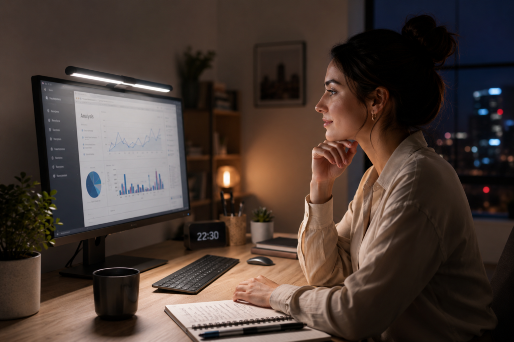 Ergonomic desk accessories improving comfort during long work hours